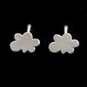 Tiny Silver Cloud Earrings