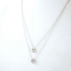 Geek Jewelry Hashtag At Symbol Tiny Silver..