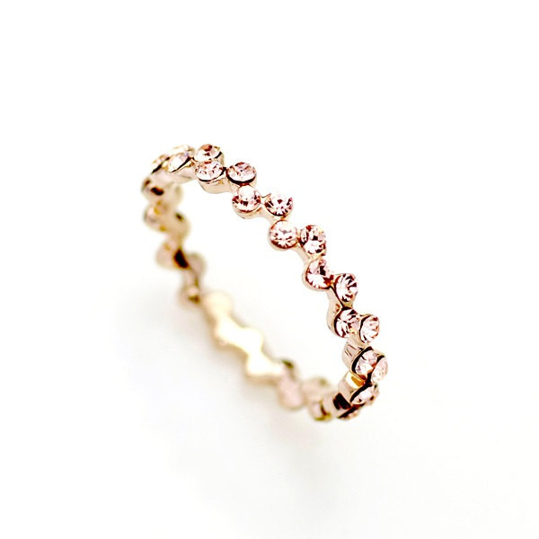 Crystal Stacking Ring Delicate Jewelry Rose Gold Finger Tip Ring