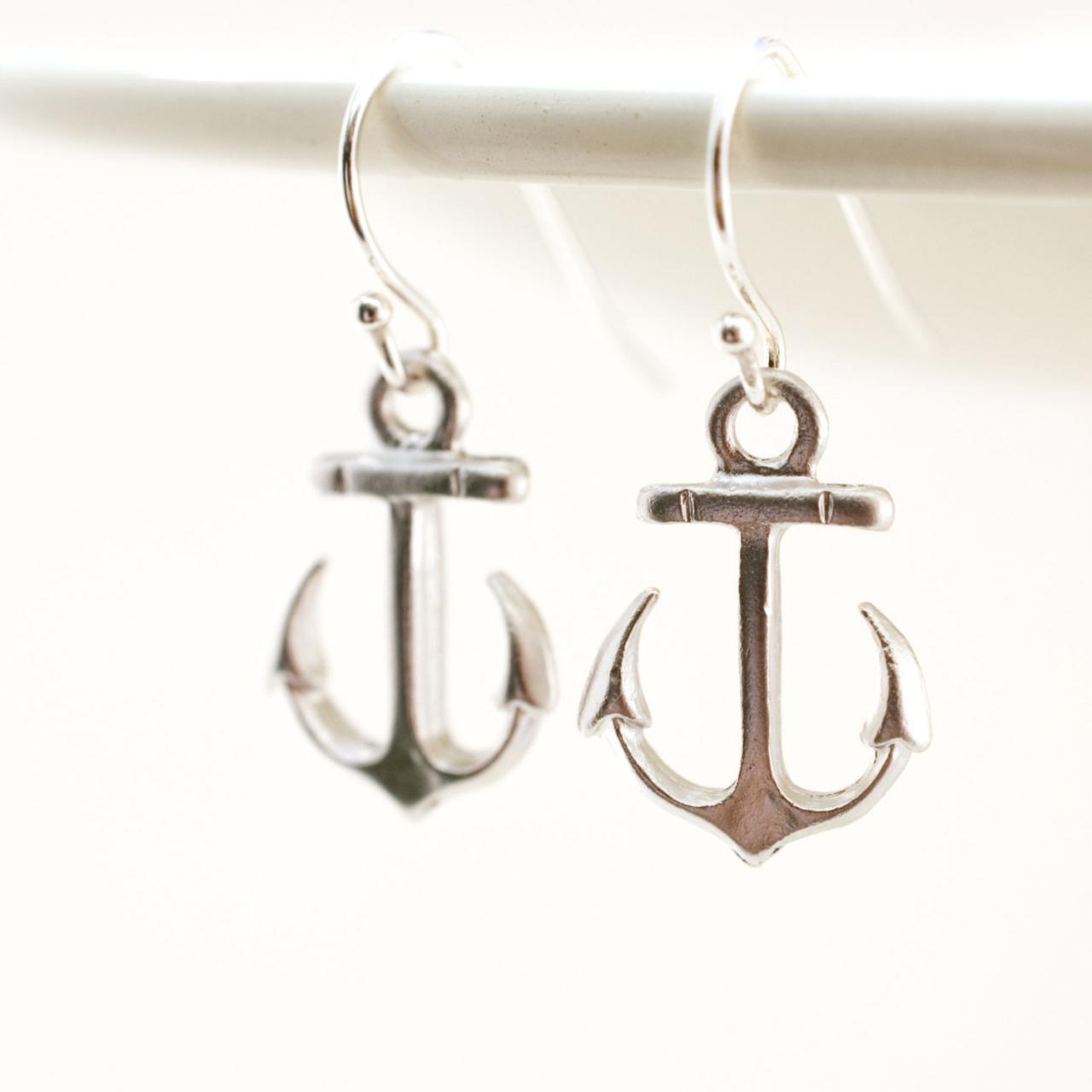 Silver Anchor Earrings on Luulla