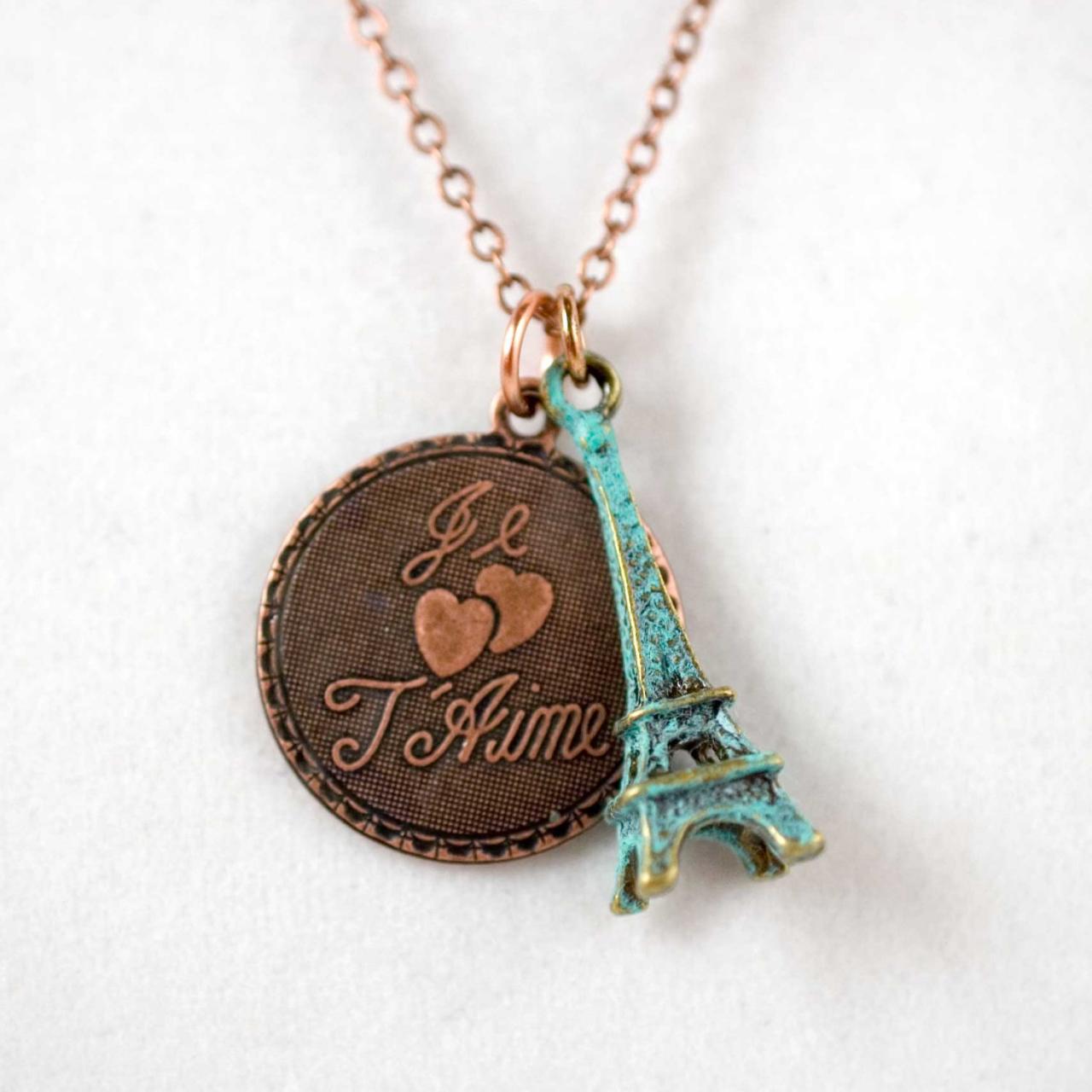 Je T Aime I Love You Eiffel Tower Necklace Paris Jewellery French Charm