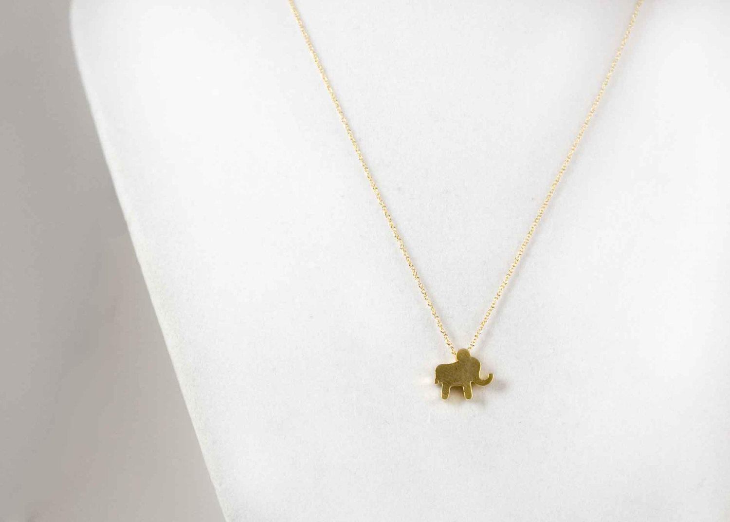 Tiny Gold Elephant Necklace on Luulla